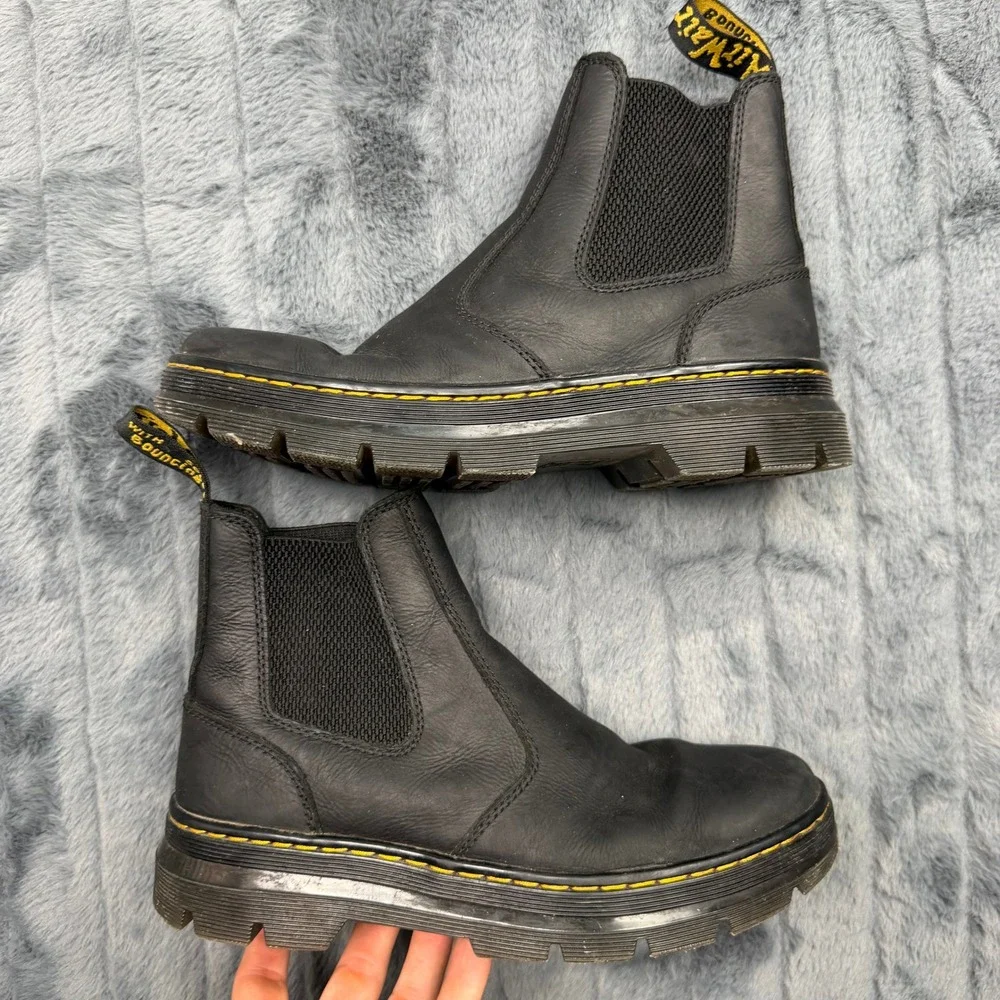 Dr. Martens Embury Black Leather Chelsea Boots Mens 8 Womens 9 Lug Sole